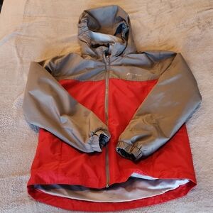 Eddie Bauer Boys Red and Gray coat Wth Removable Fleece Lining Size Large 14/16